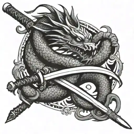 Dragon And Katana Sword