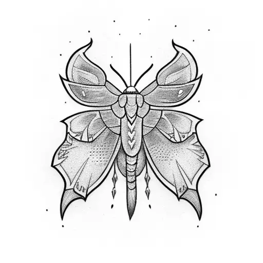 Neo Traditional Moth And Dagger