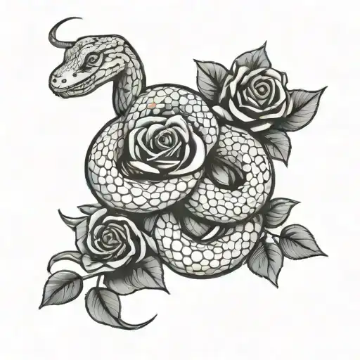 Roses Snake Intertwined