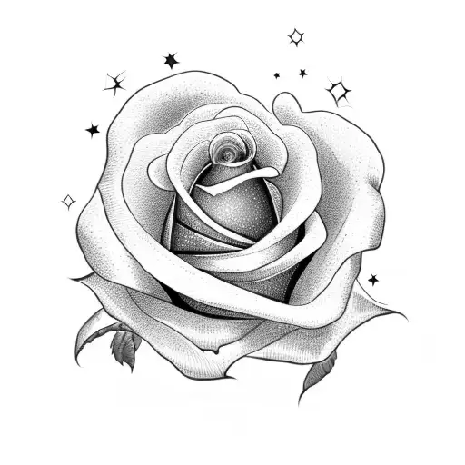 Red And White Rose With Angel