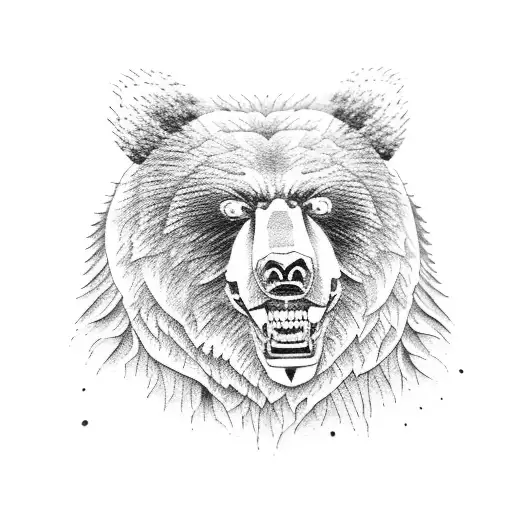 Photo Realistic Roaring Bear