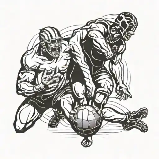 Merge Football And Wrestling Motifs In A Bold And Graphic