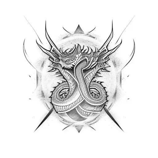 Fine Line Dragon Shoulder