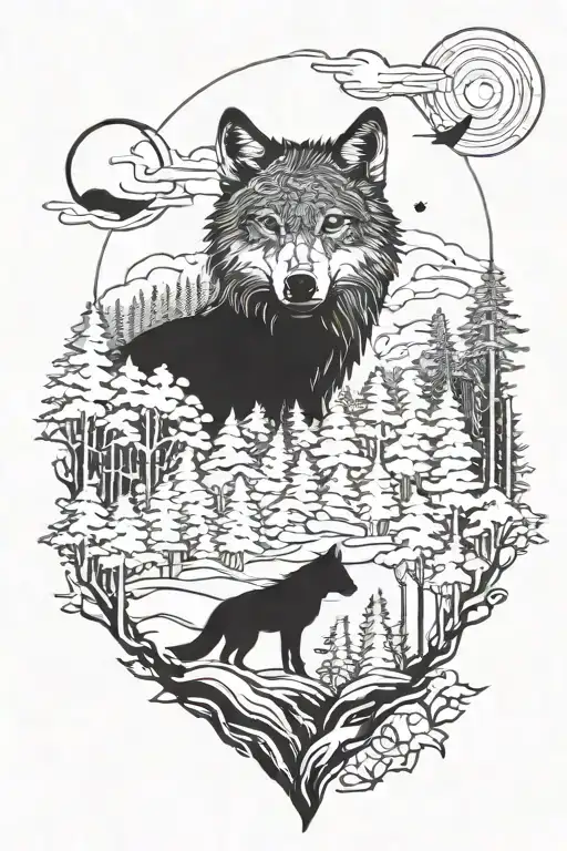 Wolf And Forest