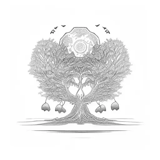 Tree Of Life With Mother And Son Tattoo