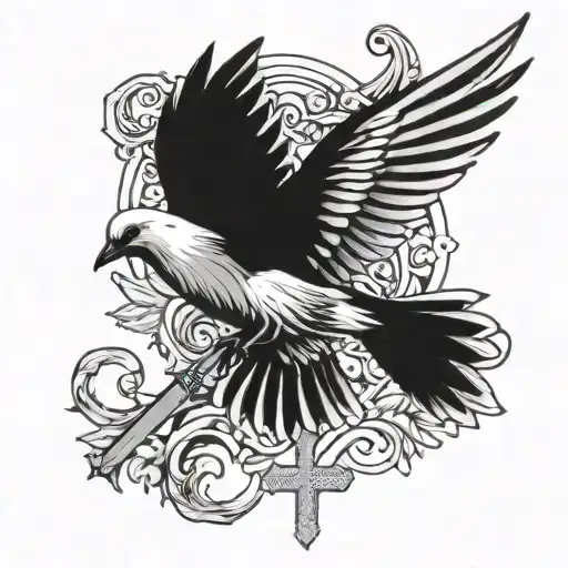 Dove And Cross Wrapped