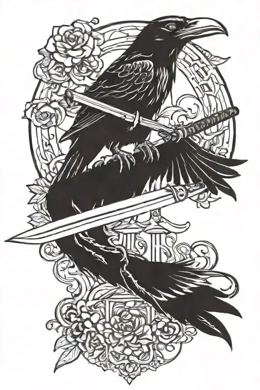 Crow And Katana Sword