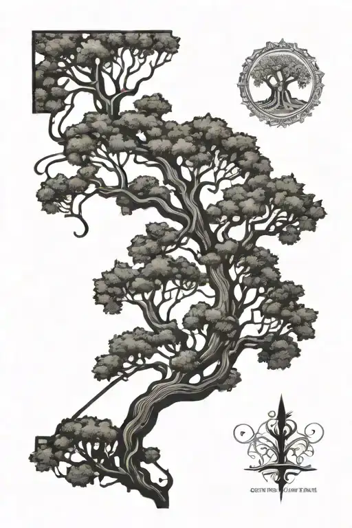 Connecticut With Charter Oak Tree Intertwined