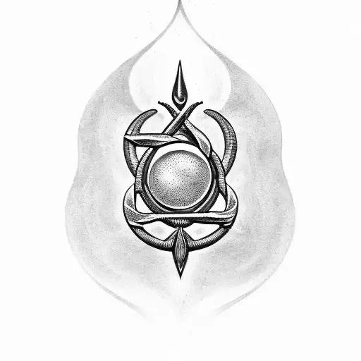 Trident With Water Around It