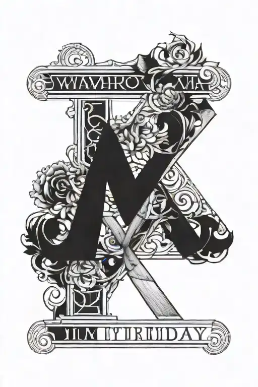 Roman Numerals 3 With Birthday Inside Of It Symbolizing