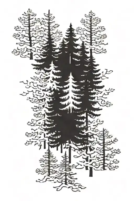 Fir Forest Trees Background Looking Like