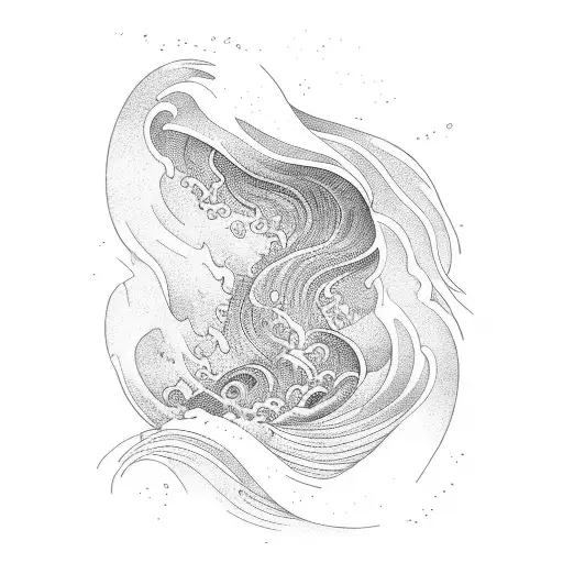 Waves Of Water Pushed By A Woman