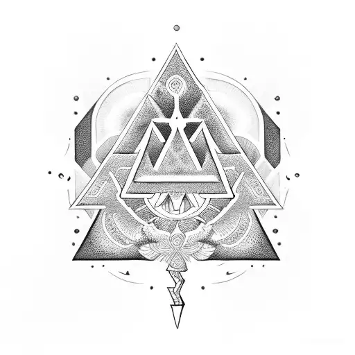 Triforce Mandala Greek Keys Floral Pattern Fluid