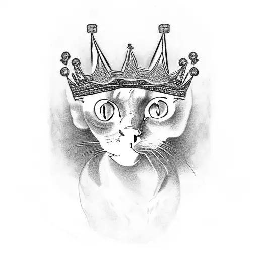 Cornish Rex Cat Wearing Crown