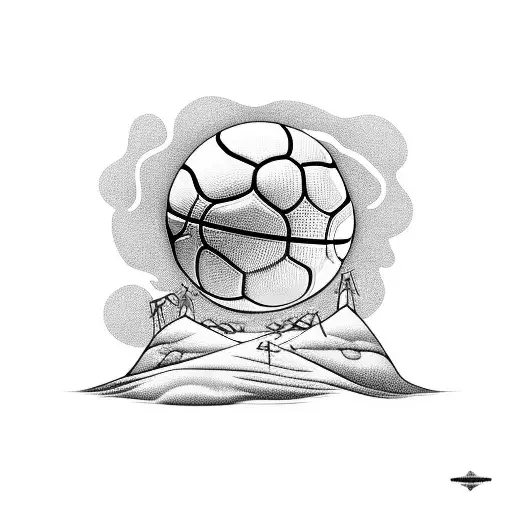 Basketball Hoop On A Sandy Beach