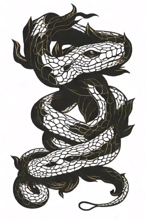 Copperhead Snake Coiled Branch