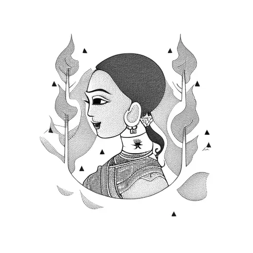 A Thai In A Frame As It Casts Its Light On The River In The Forest