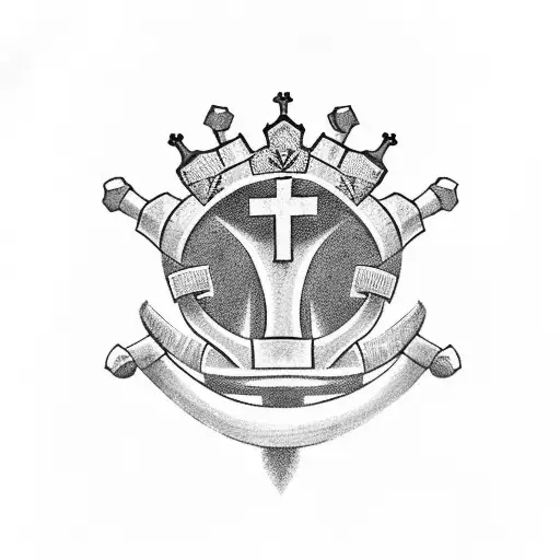 Cross From Nails Hanging From Crown Of Thornes