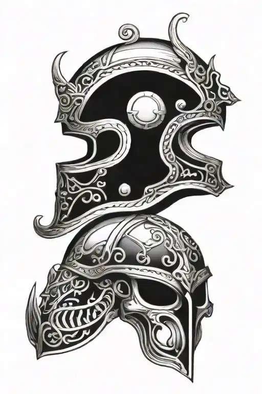 Scandinavia Helmet Adorned Symbol Intertwined