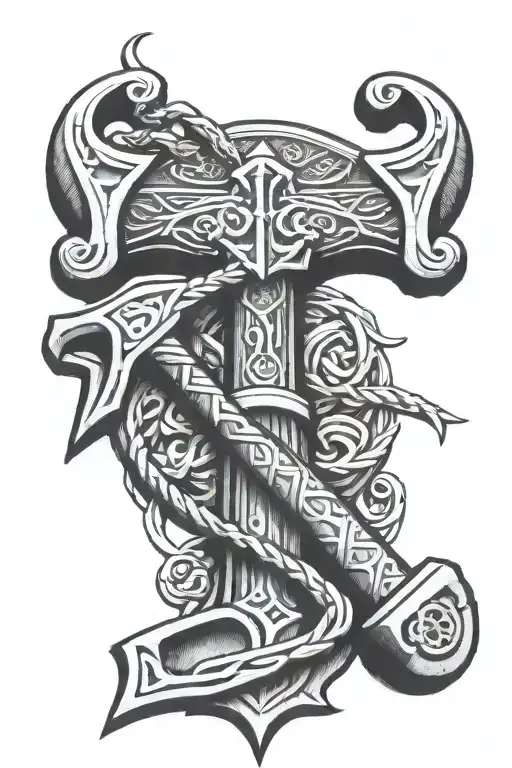 Thor's Hammer With The Word Omerta Etched In It