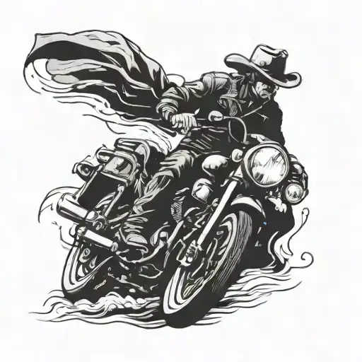 Cowboy On Motorcycle