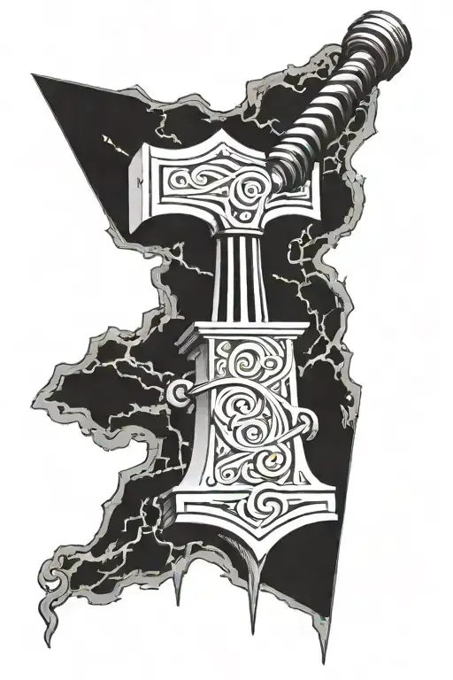 Thor's Hammer With The Word Omerta Etched In It