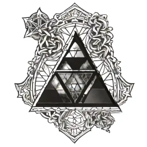 Triforce With Stained Glass Window In The Background