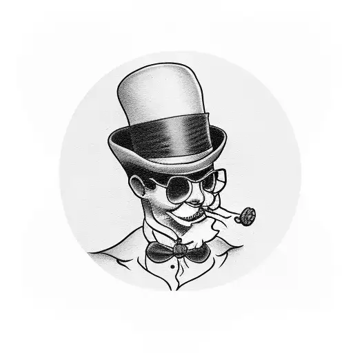 Robin Wearing Top Hat Drinking Whiskey