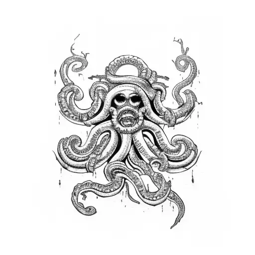 Kraken With Shipwreck
