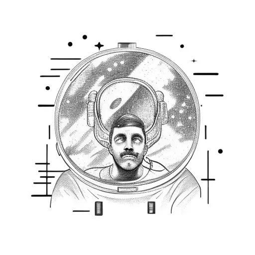 Astronaut Stepping Out Of A Mirror