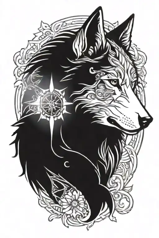 Virgo Zodiac Sign And Wolf Face