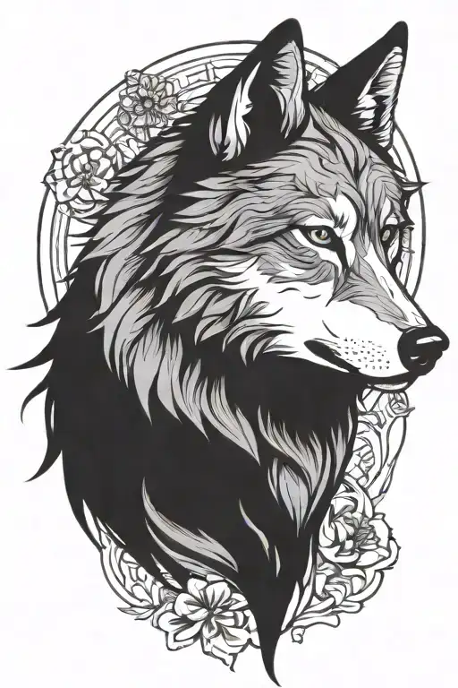 Virgo Zodiac Sign And Wolf Face