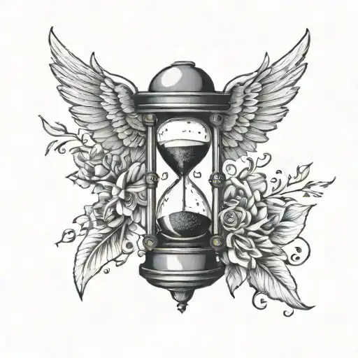 Hourglass With Angel Wings