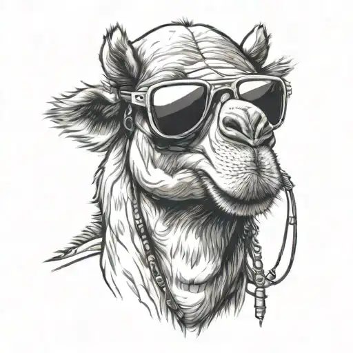 Camel Wearing Sunglasses Talking On A Smartphone