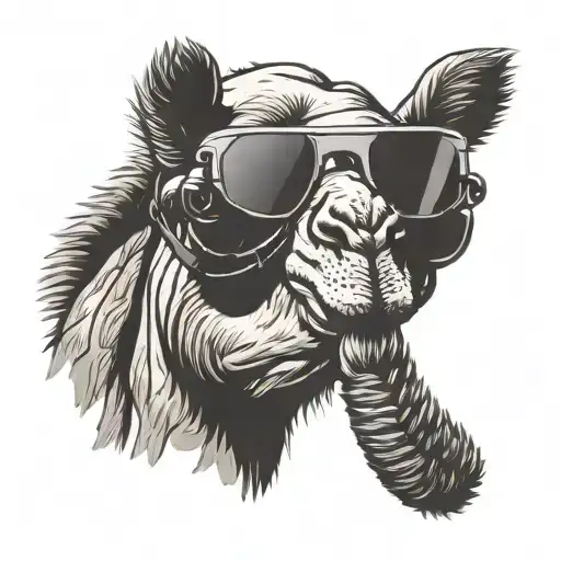 Camel Wearing Sunglasses Talking On A Smartphone