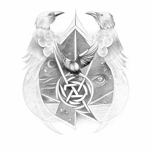 Norse Raven And Valknut
