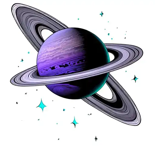 Saturn Planet What Is Acutela Style In Violet And Turquoise Colors