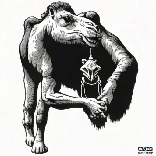 Camel And Monkey Shaking Hands