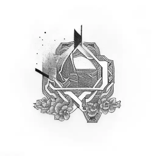 Black Upside Down Cross Surrounded By Black And Red S