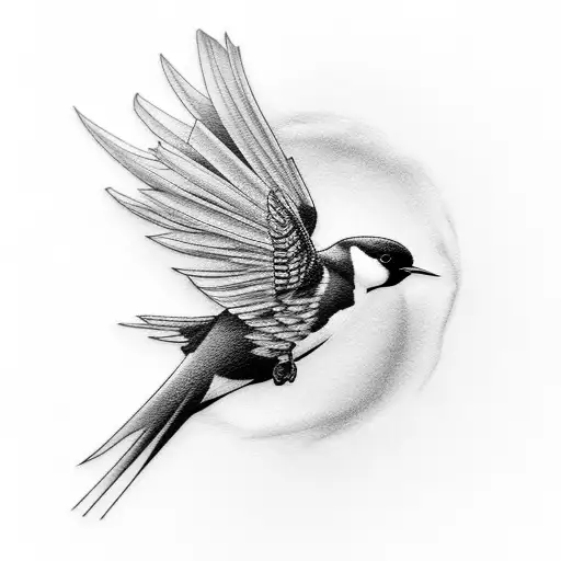 Swallow Bird Black
