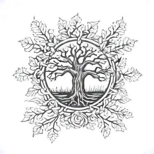 Oak Tree And Wreath Frame