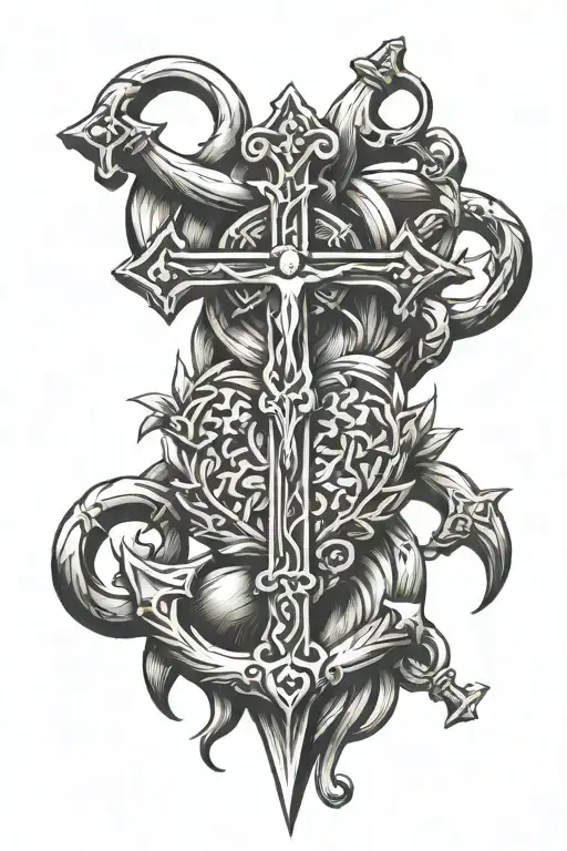 Crucifix Heart Anchor