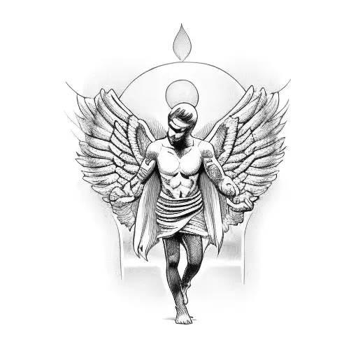 Man Angel Holding Baby