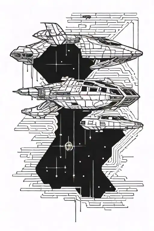 Star Wars Spaceship Back To The Future The Matrix Code Embedded