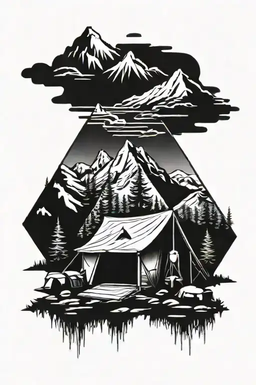 Mountain Tent Surrounded