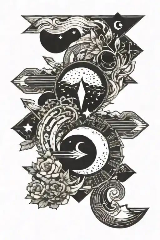 Moon Cycle Path With Arrow