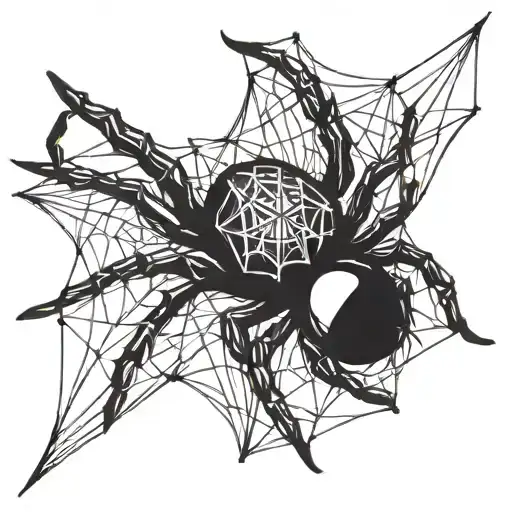 A Spider With A Web Intertwined
