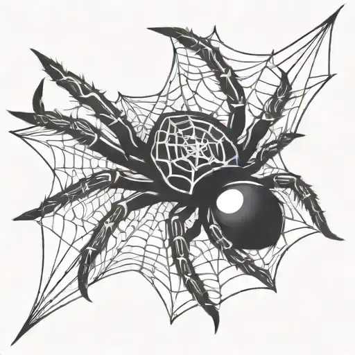 A Spider With A Web Intertwined