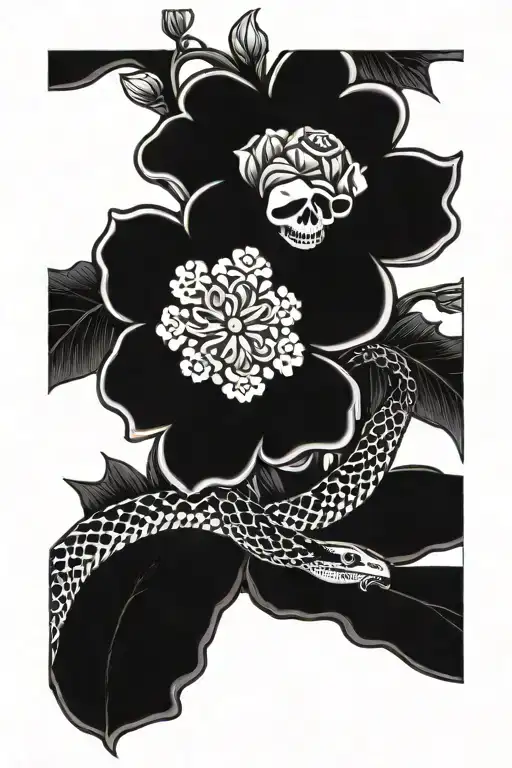 Flowers And Mexican Snake