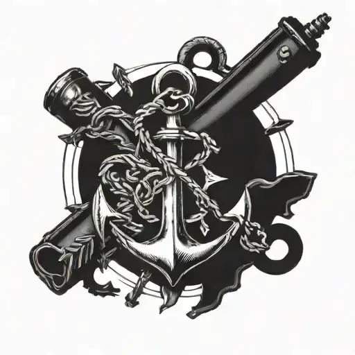 Anchor And Guns Crossed